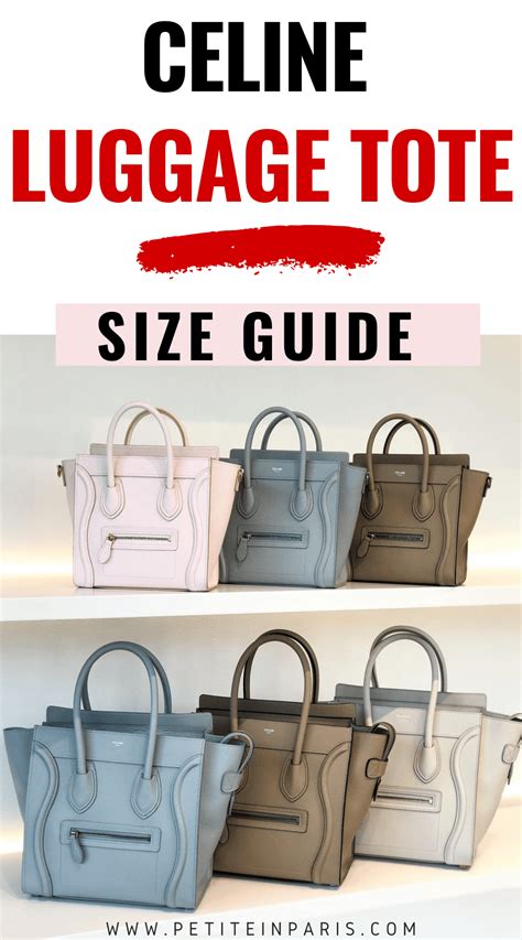 celine luggage bag vintage|Celine luggage bag size comparison.